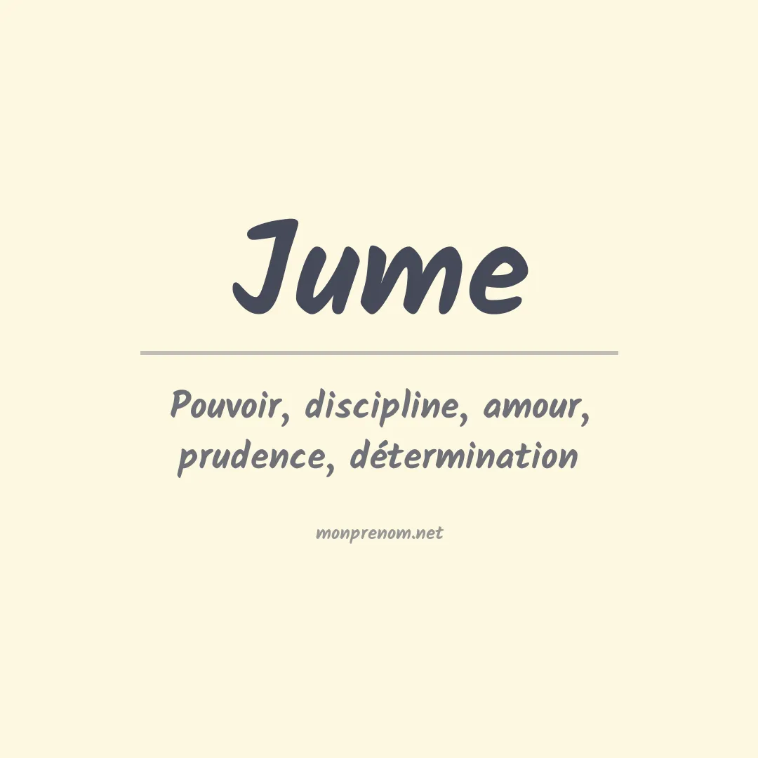 Signification du prénom Jume