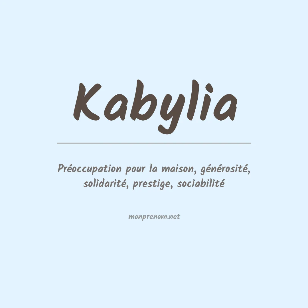 Signification du prénom Kabylia