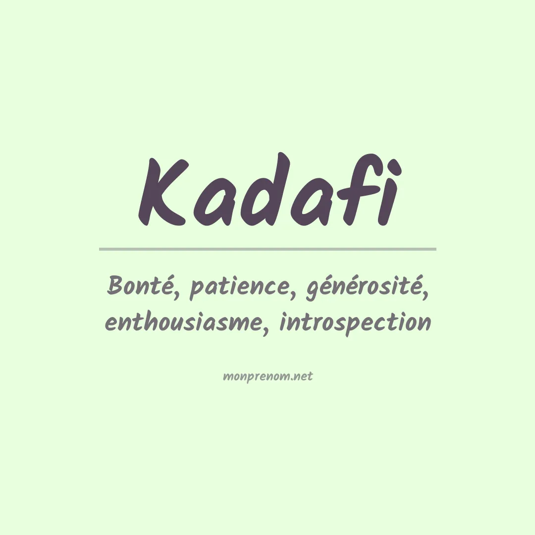 Prénom Kadafi