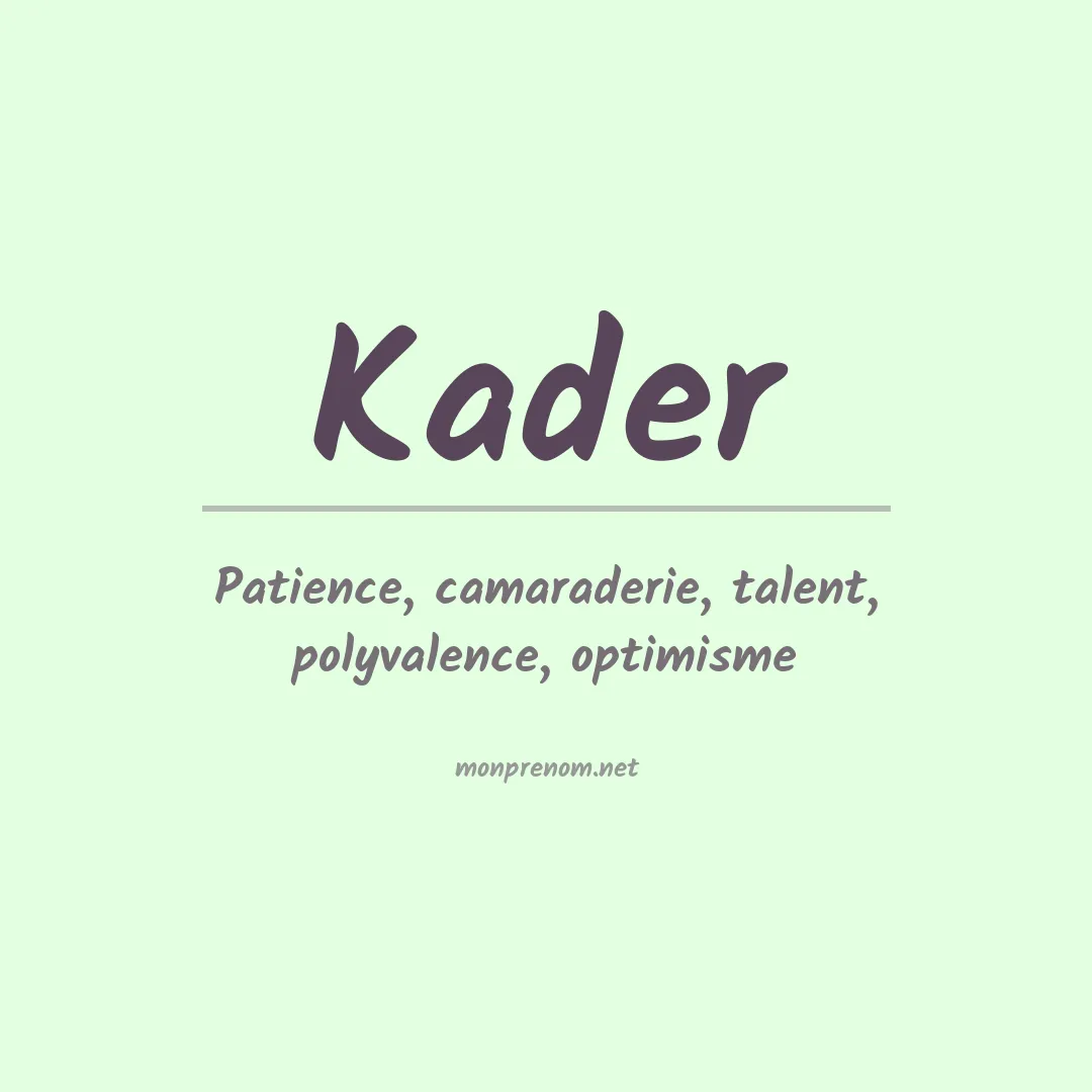 Prénom Kader