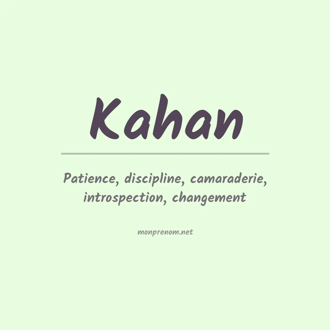 Prénom Kahan