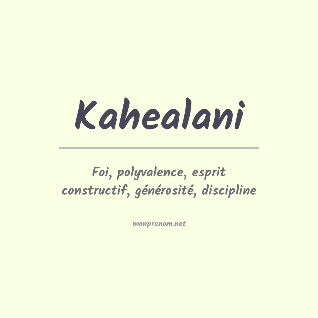 Prénom Kahealani