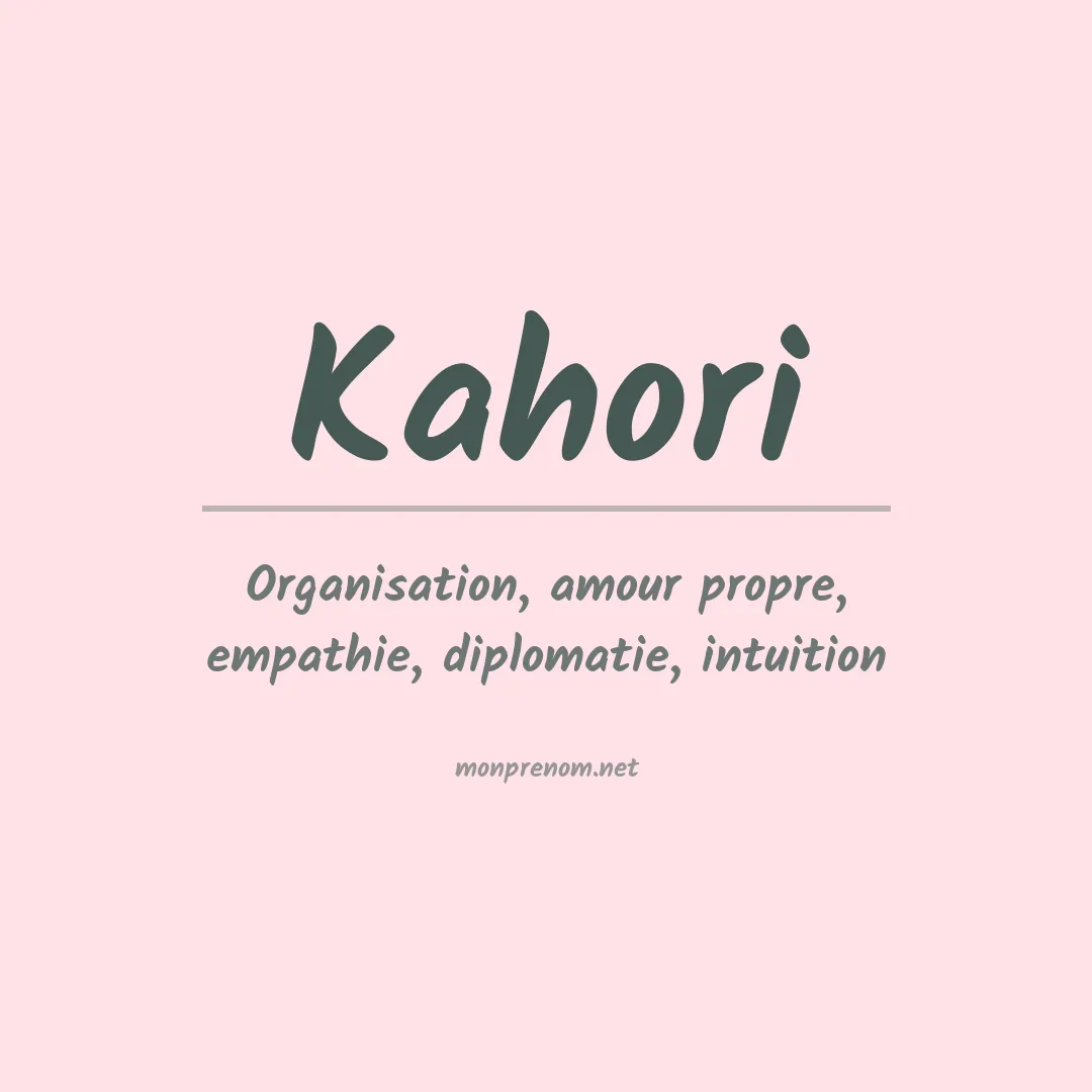 Signification du prénom Kahori