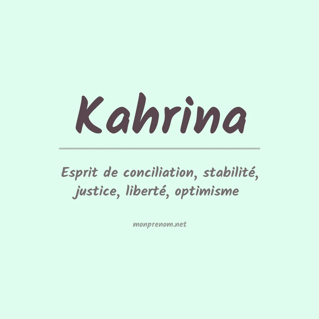 Prénom Kahrina