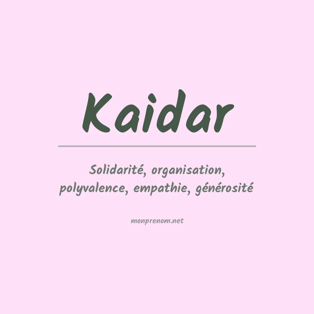 Prénom Kaidar