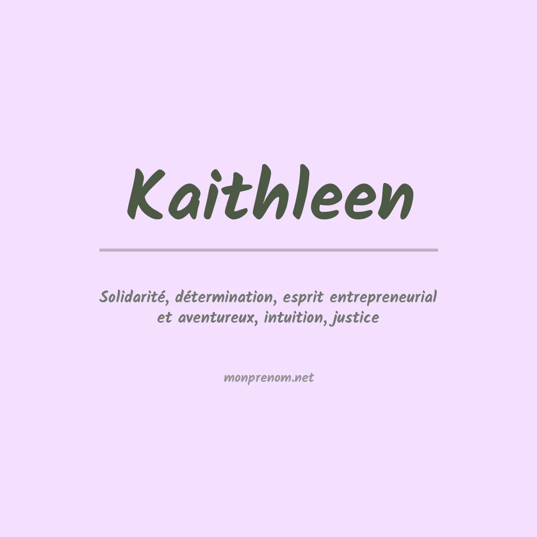 Signification du prénom Kaithleen