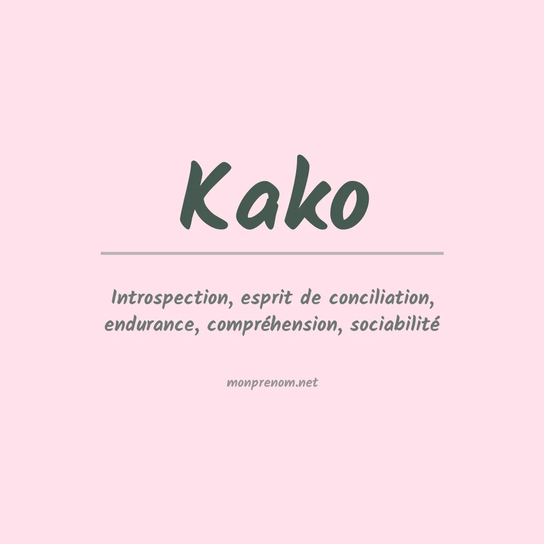 Signification du prénom Kako
