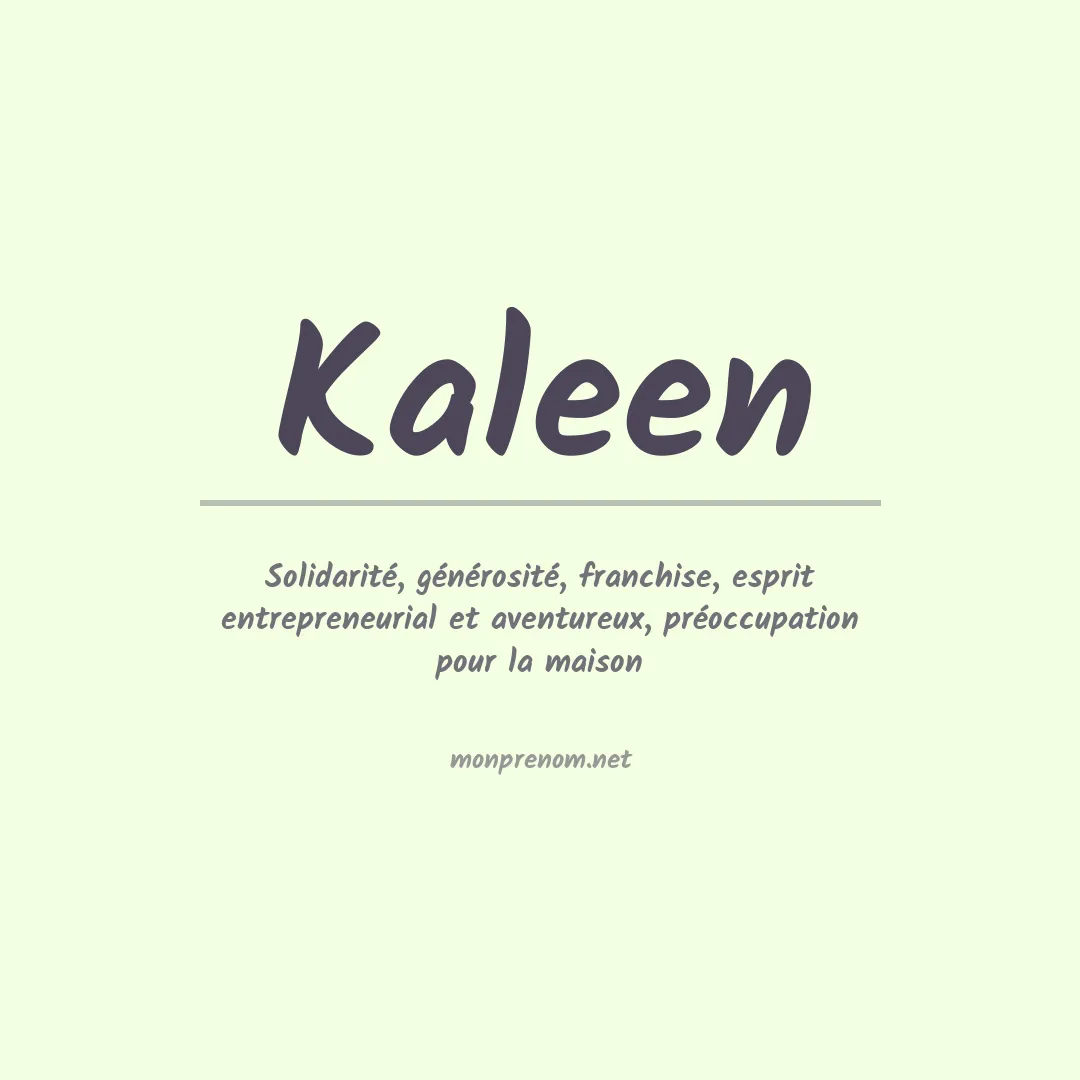 Signification du prénom Kaleen