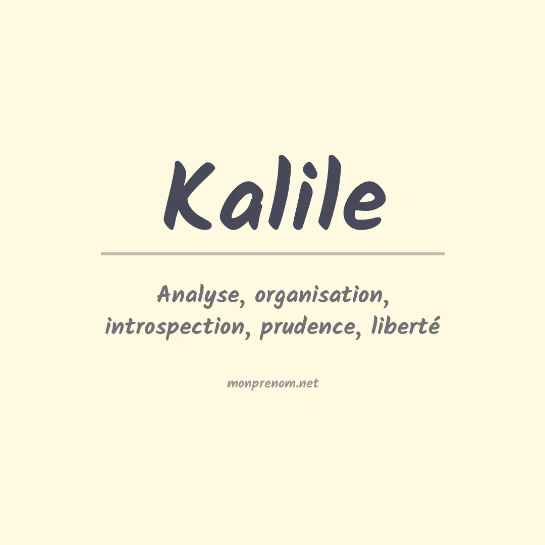 Prénom Kalile
