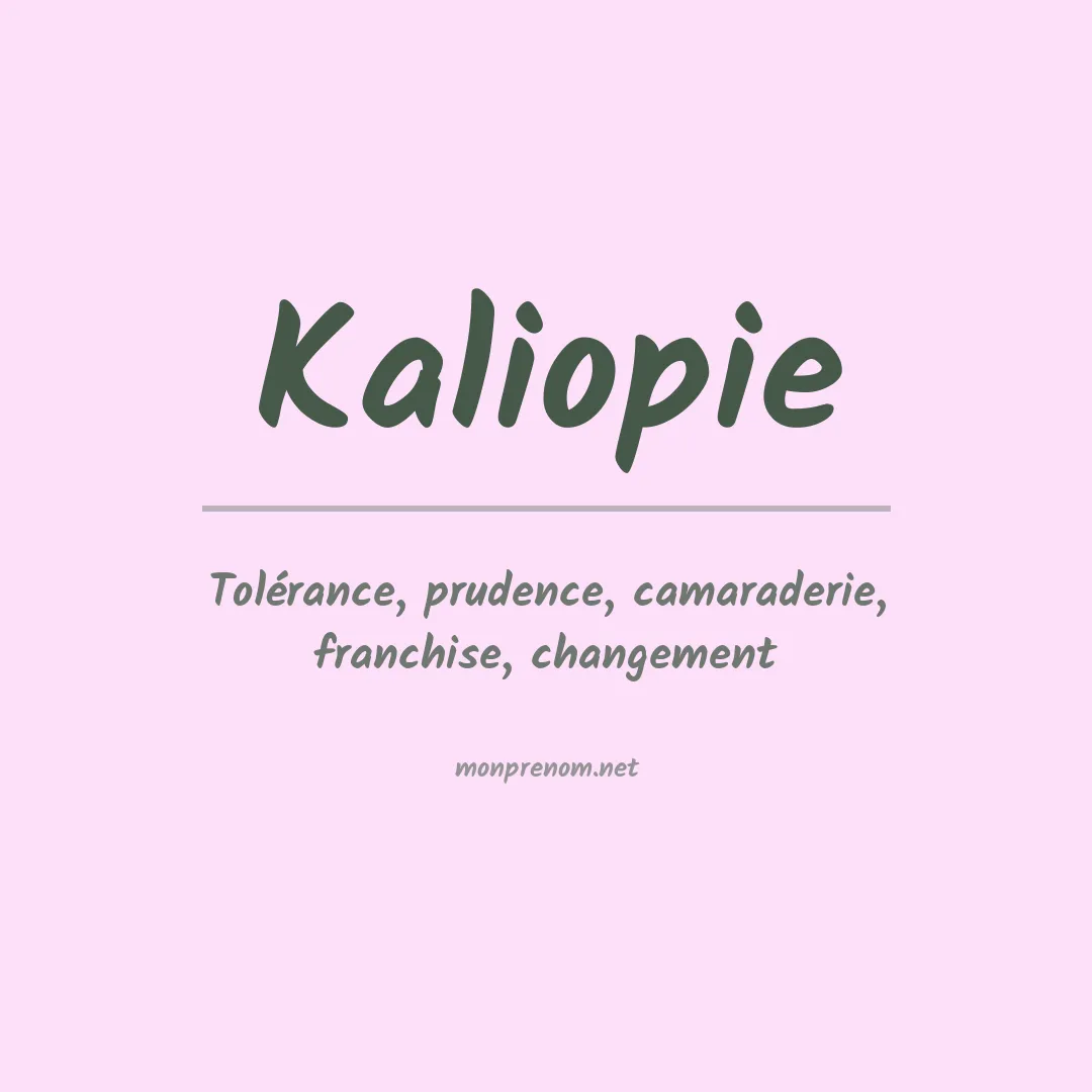 Signification du prénom Kaliopie
