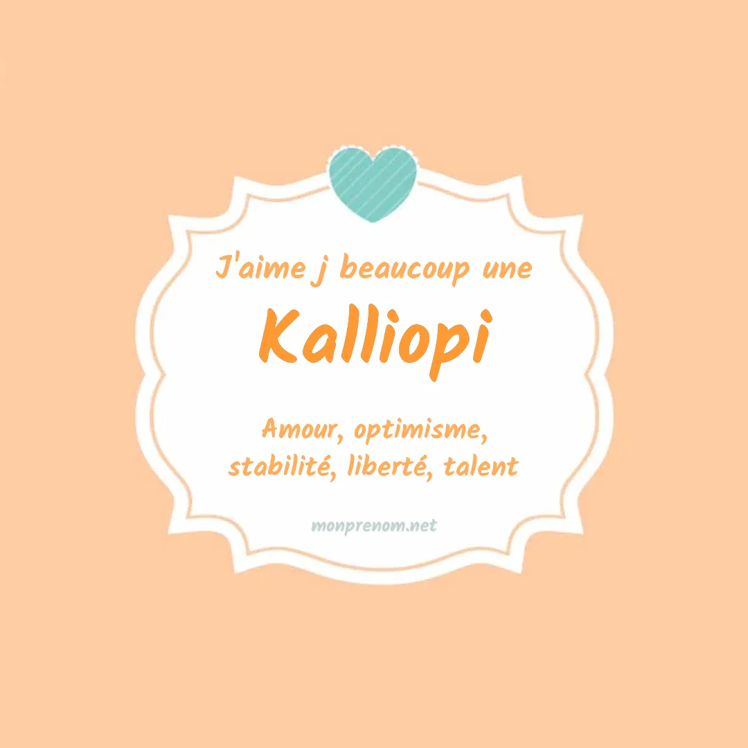 J'aime beaucoup Kalliopi