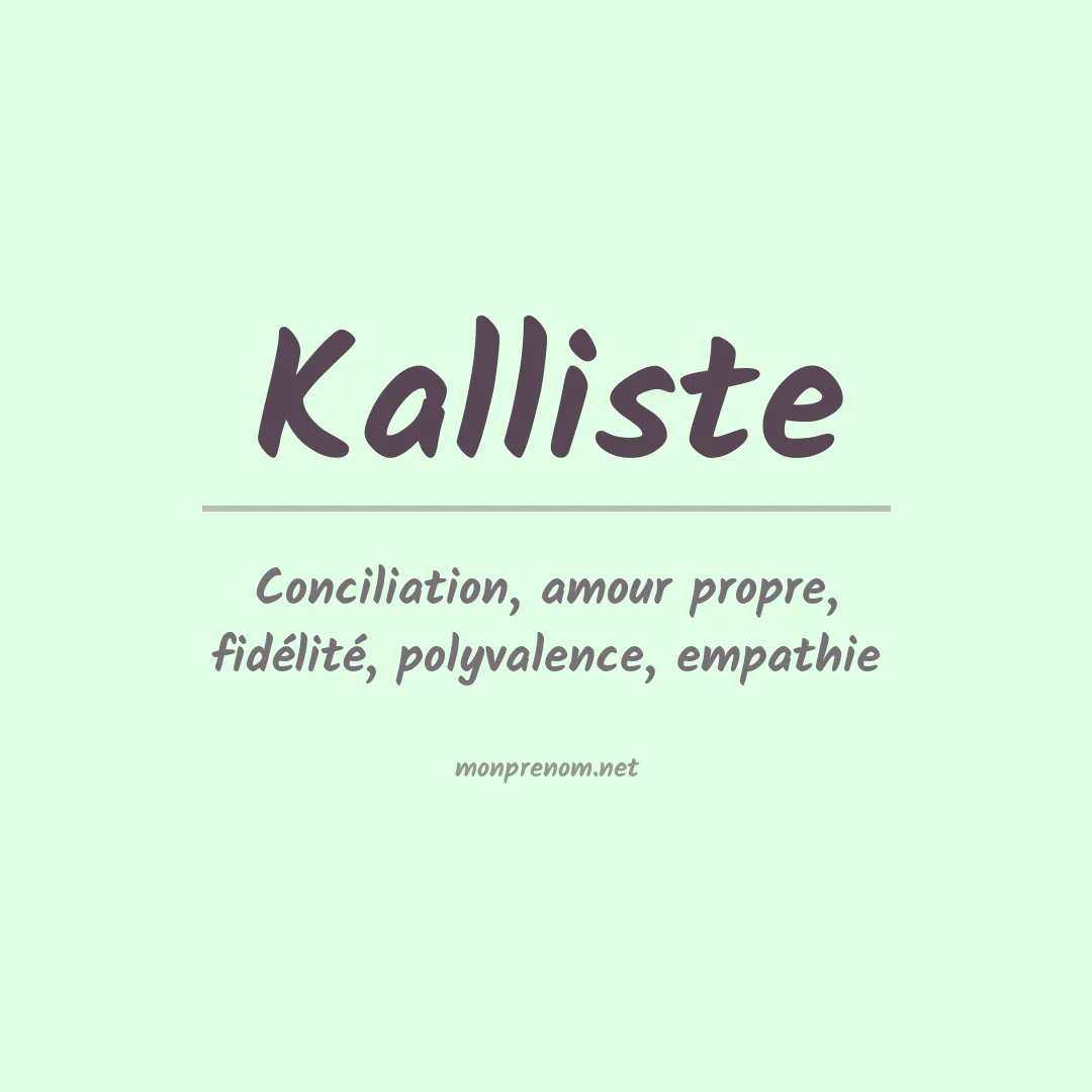 Signification du prénom Kalliste