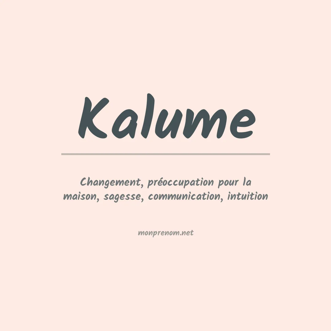 Prénom Kalume