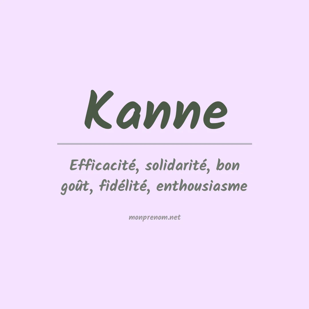 Prénom Kanne
