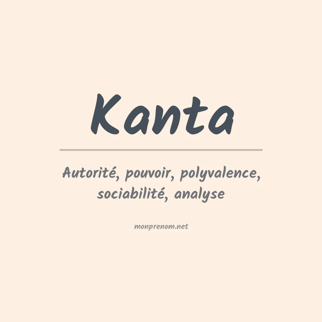 Signification du prénom Kanta
