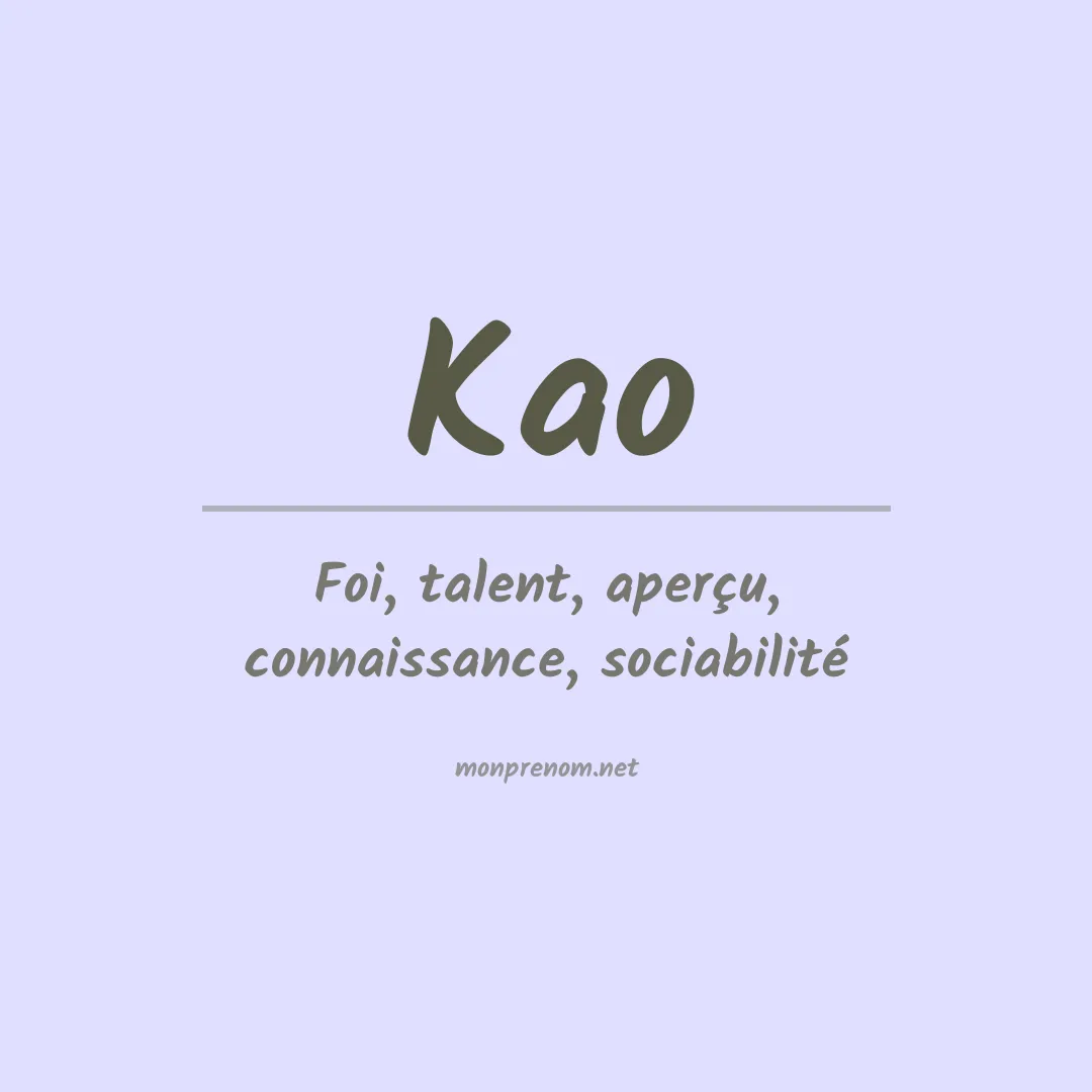 Prénom Kao