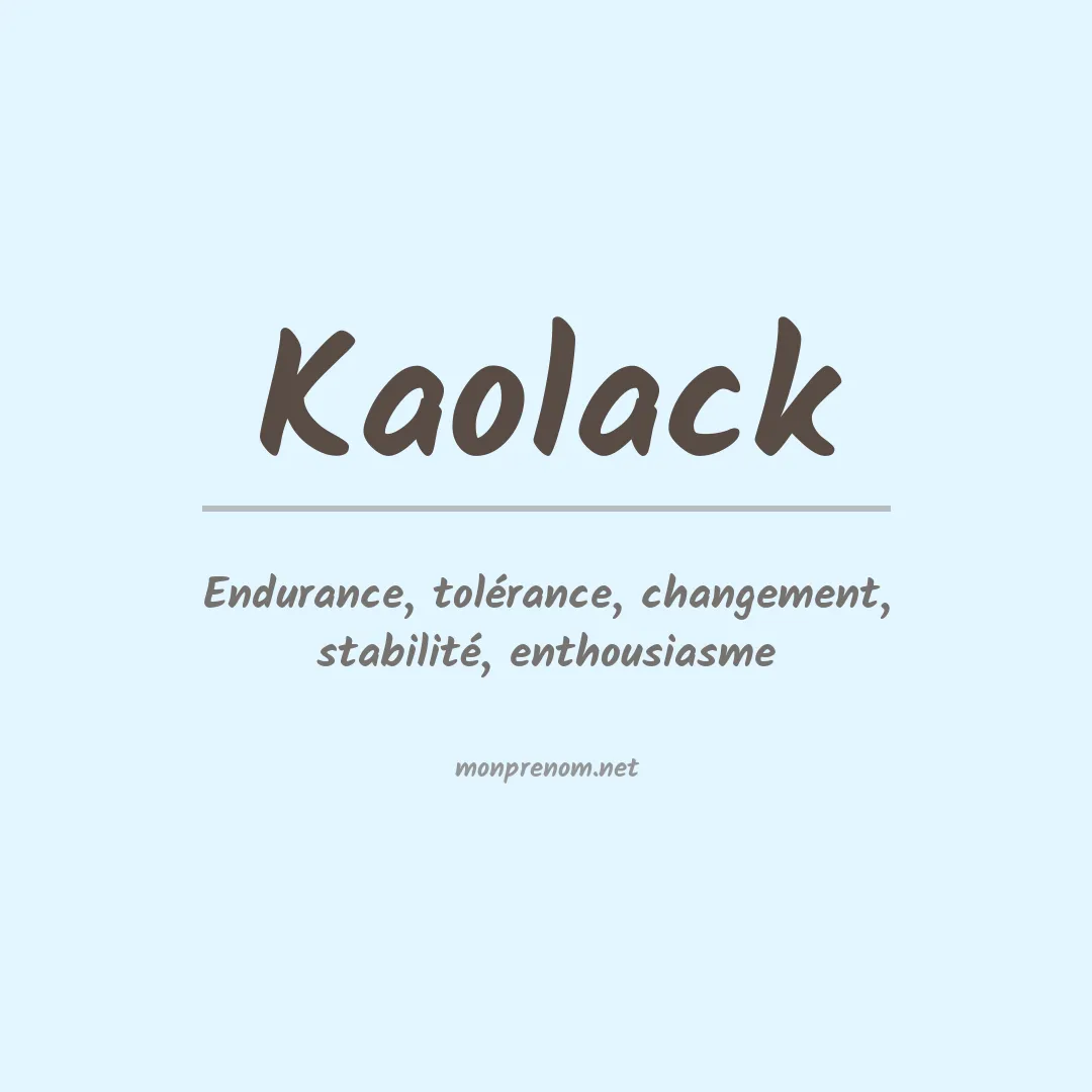 Signification du prénom Kaolack