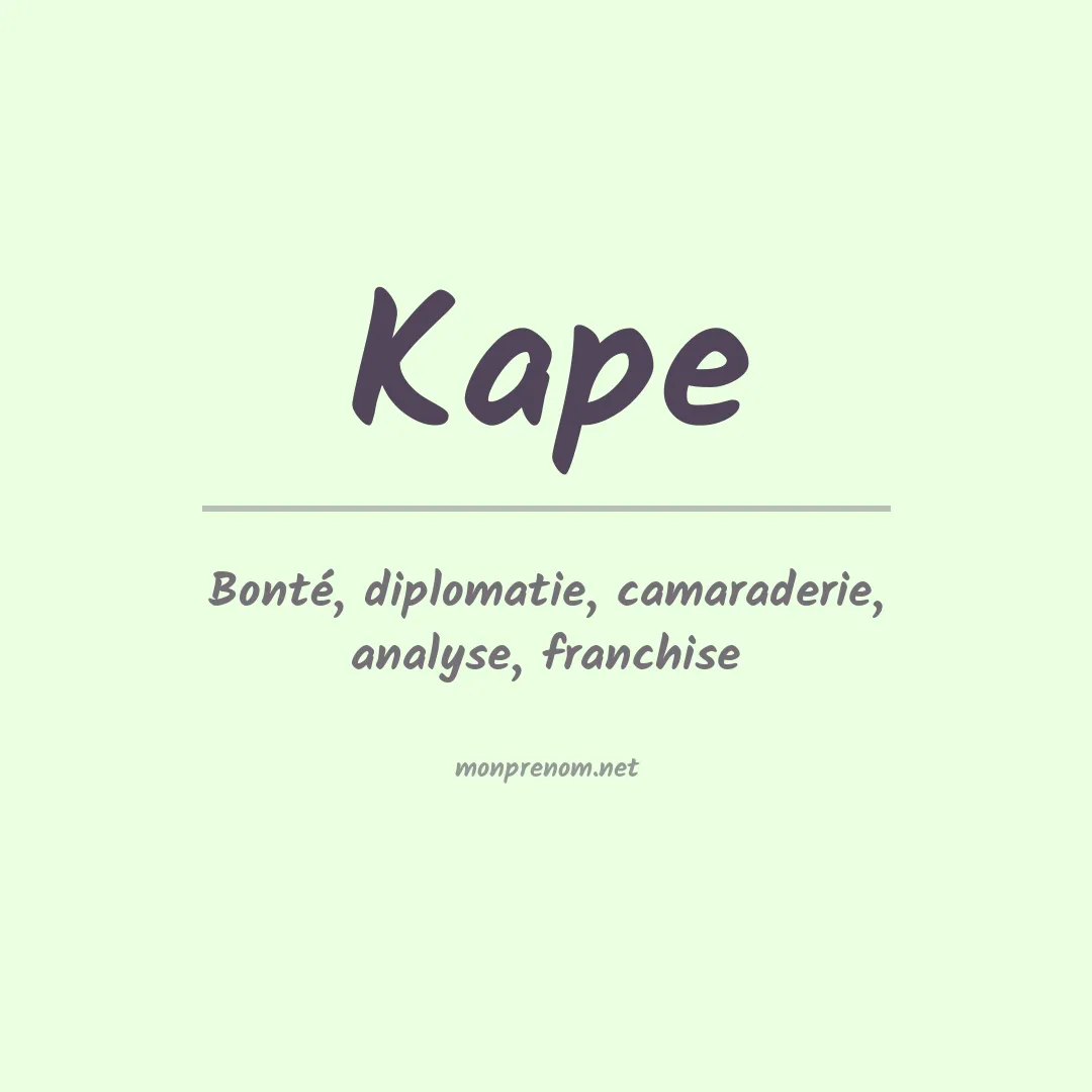 Prénom Kape