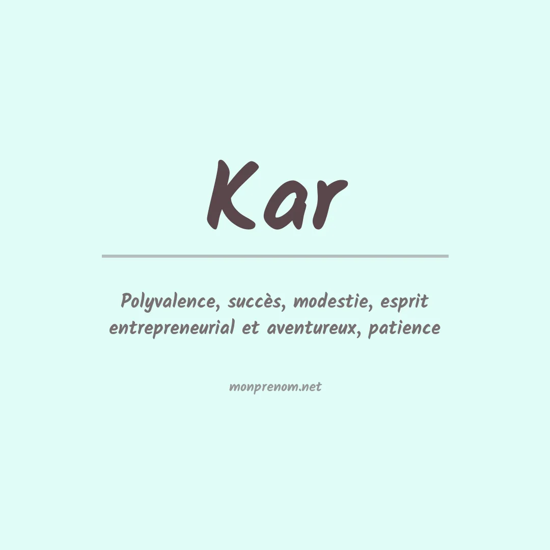 Prénom Kar