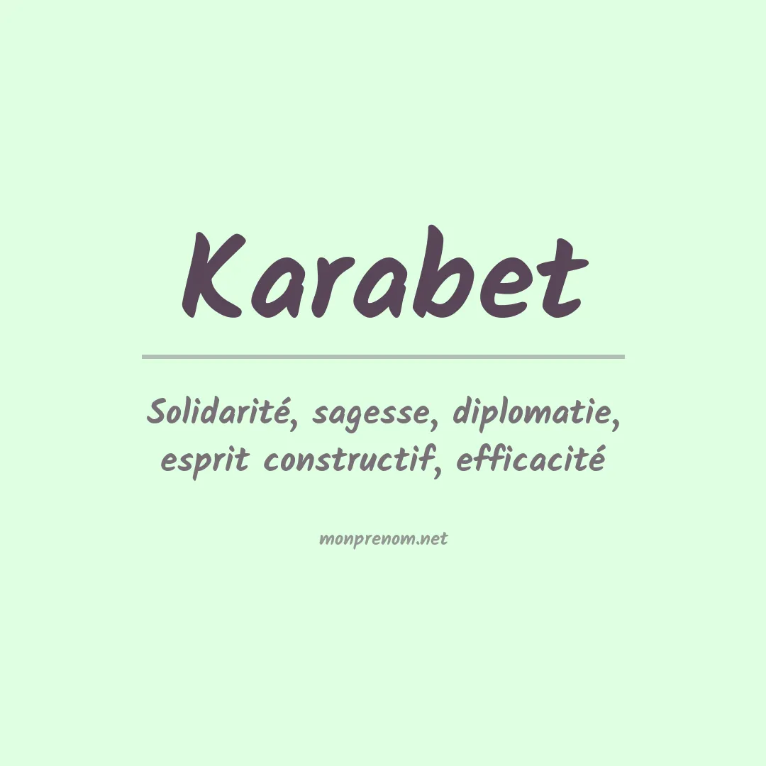 Signification du prénom Karabet
