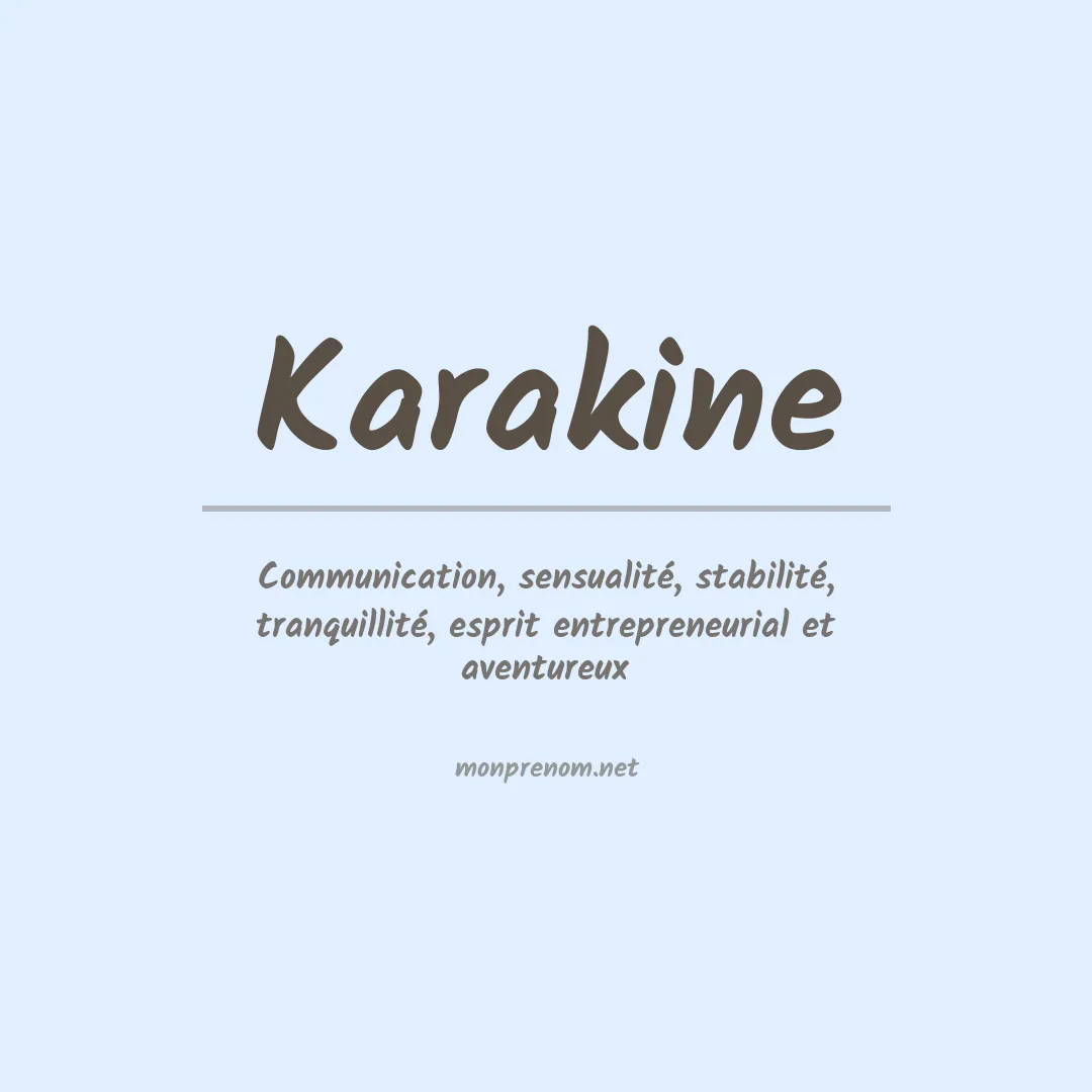 Signification du prénom Karakine