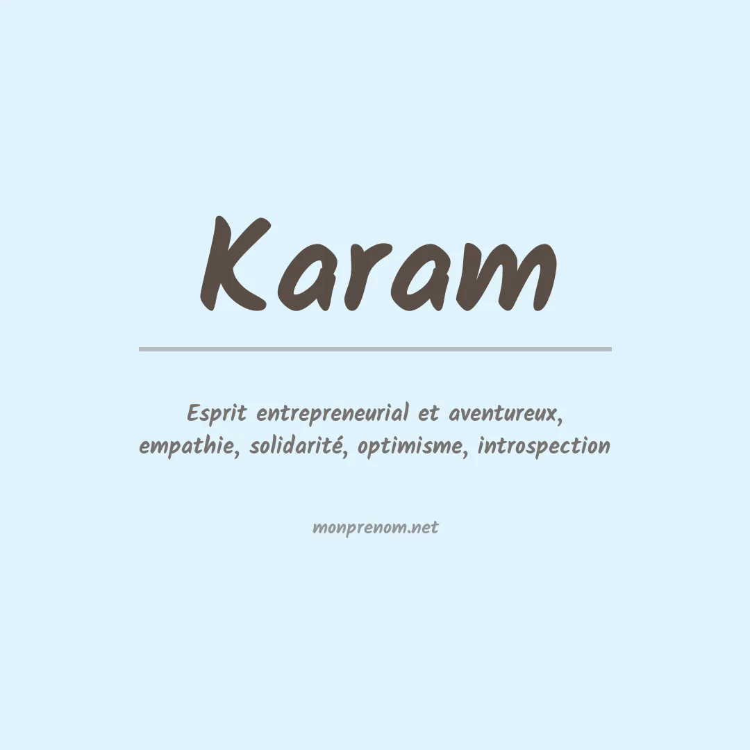Prénom Karam