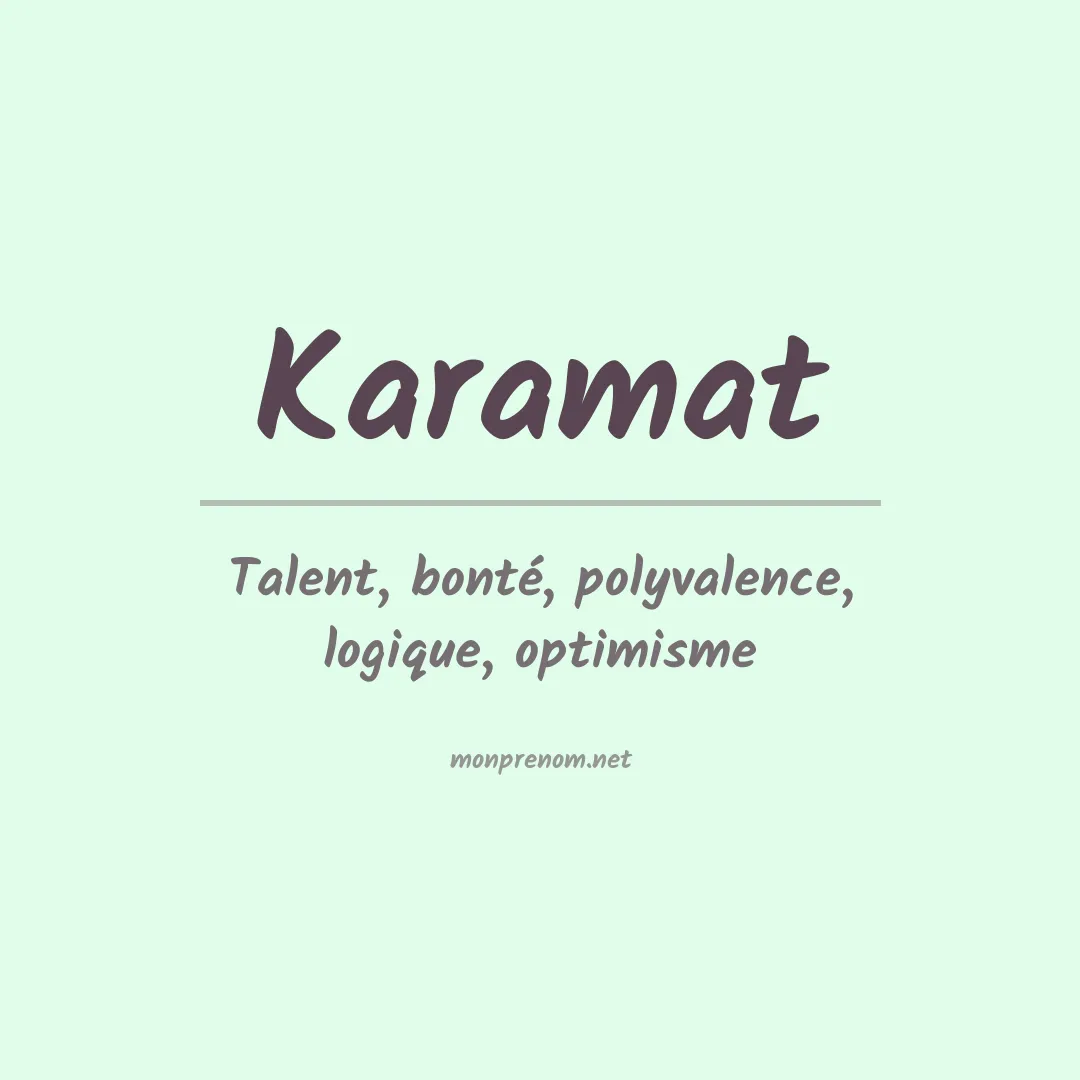 Signification du prénom Karamat