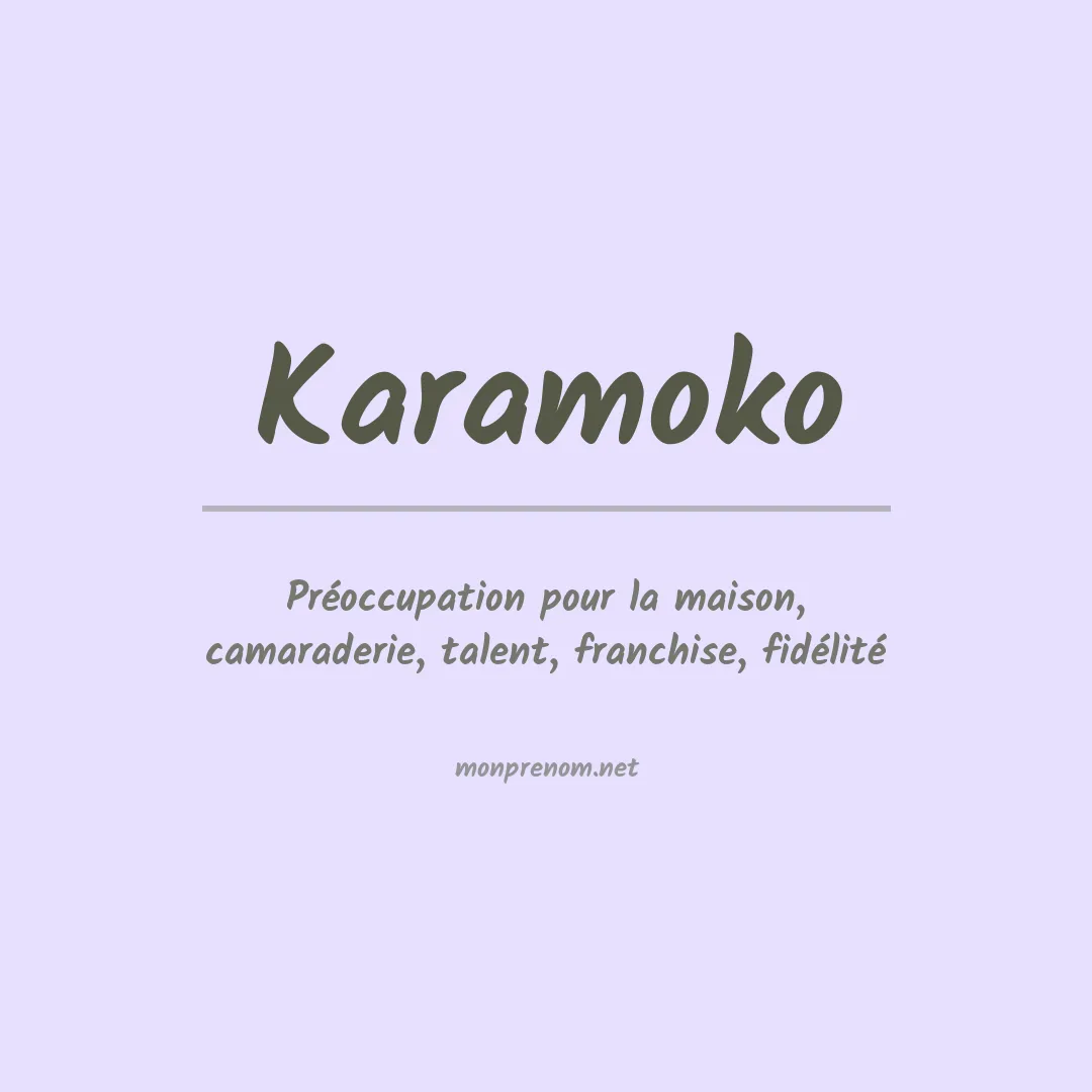 Prénom Karamoko