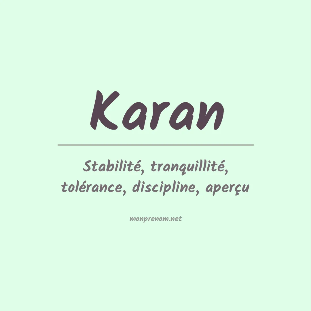 Prénom Karan