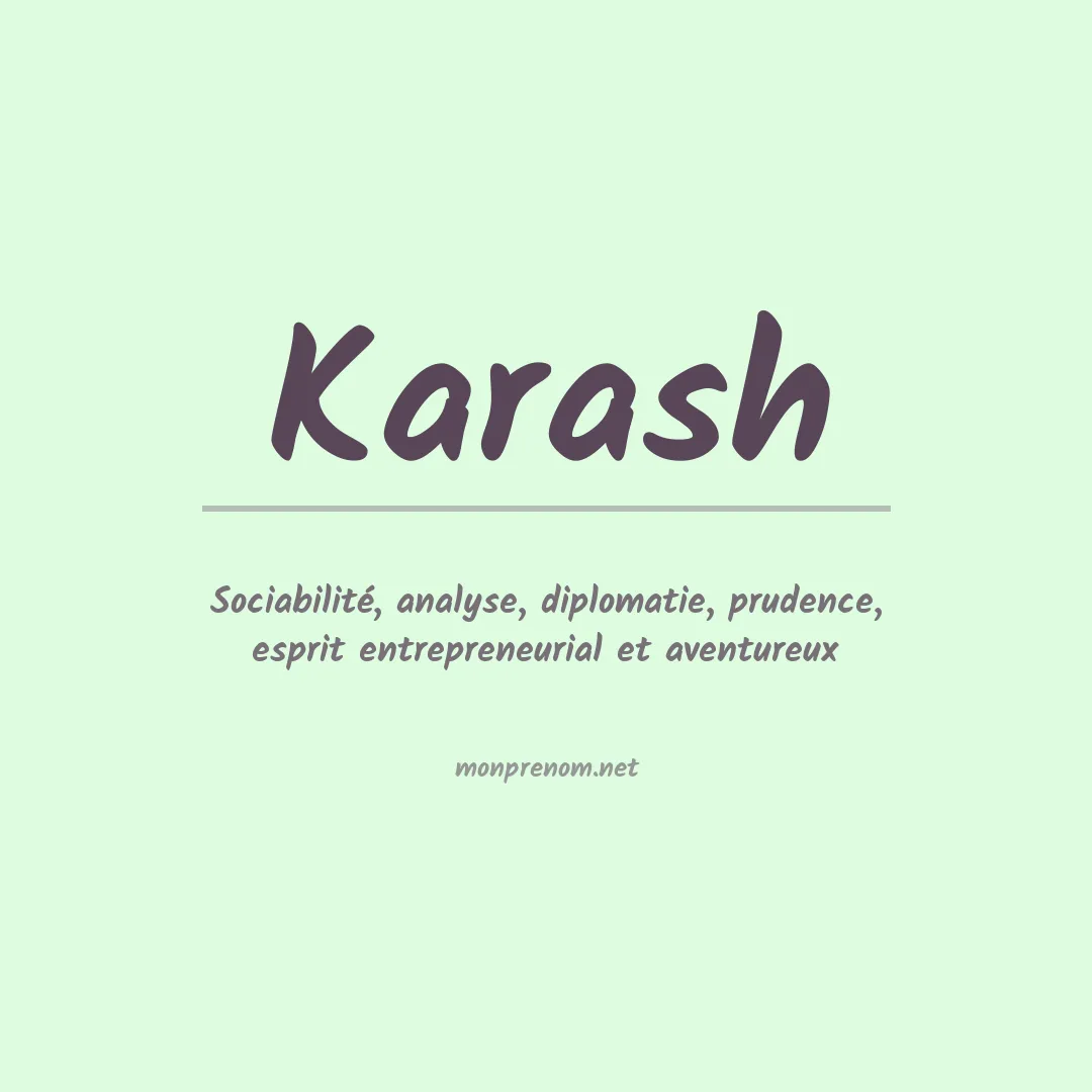Prénom Karash