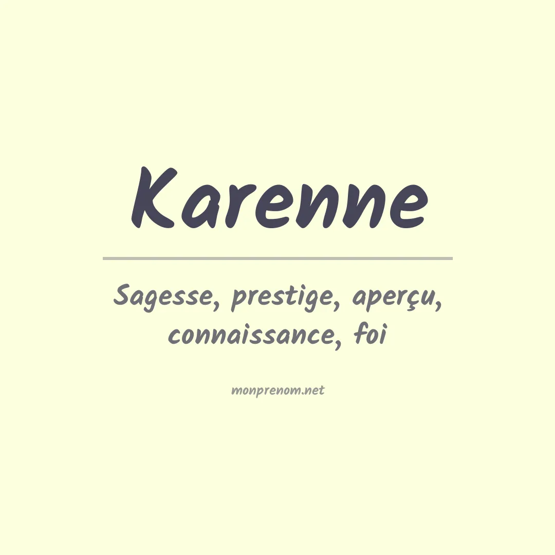 Prénom Karenne