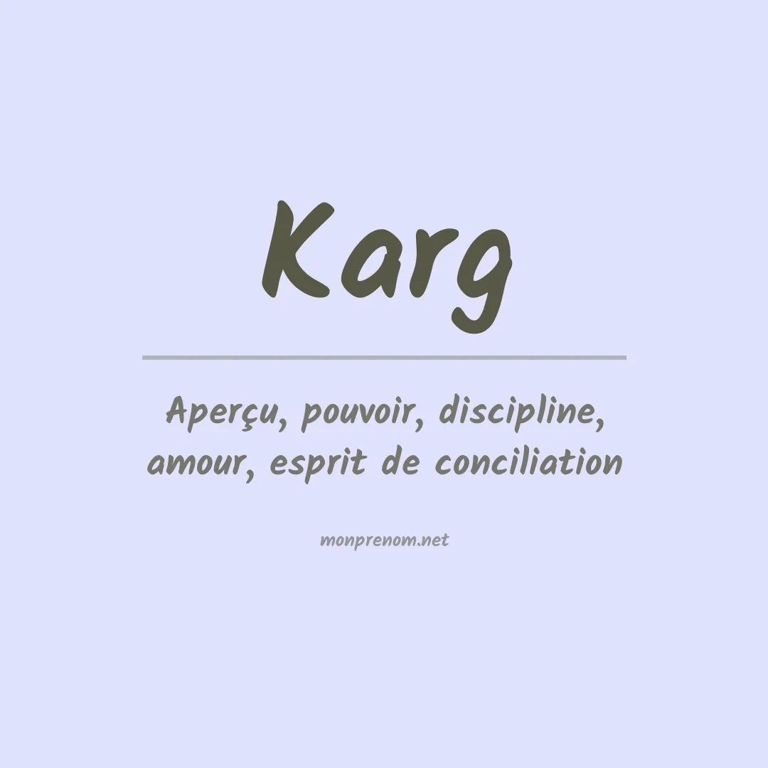 Prénom Karg