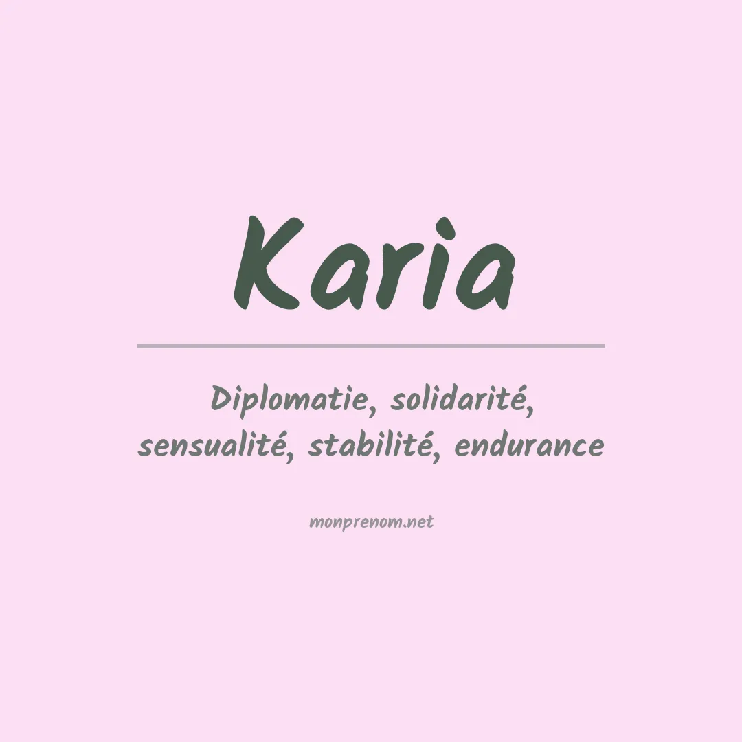 Signification du prénom Karia