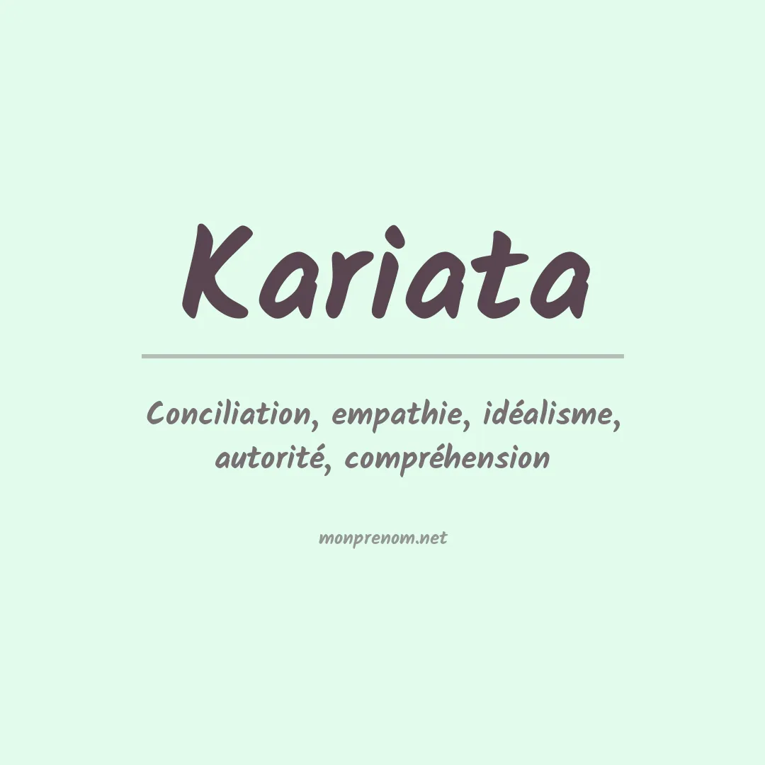 Signification du prénom Kariata