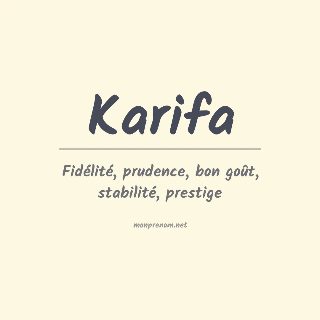Signification du prénom Karifa
