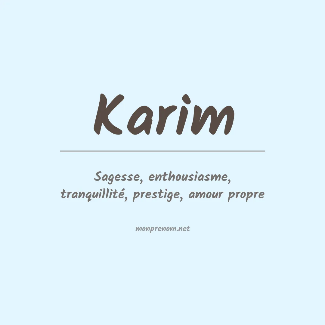 Prénom Karim