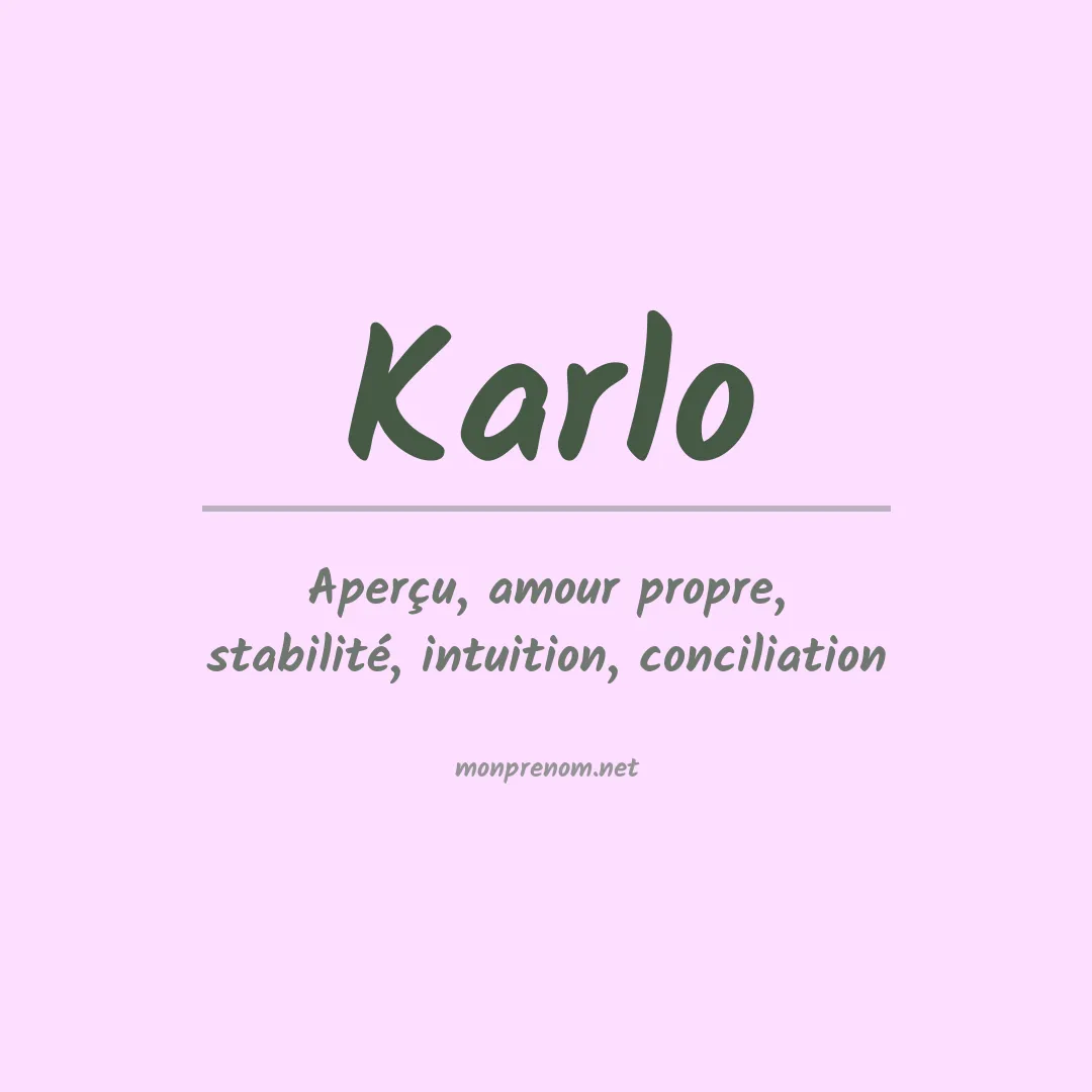 Prénom Karlo