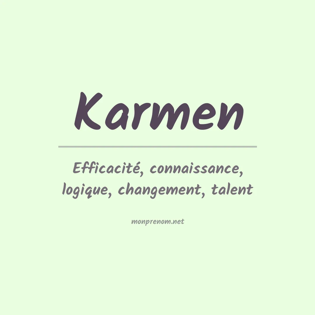 Signification du prénom Karmen