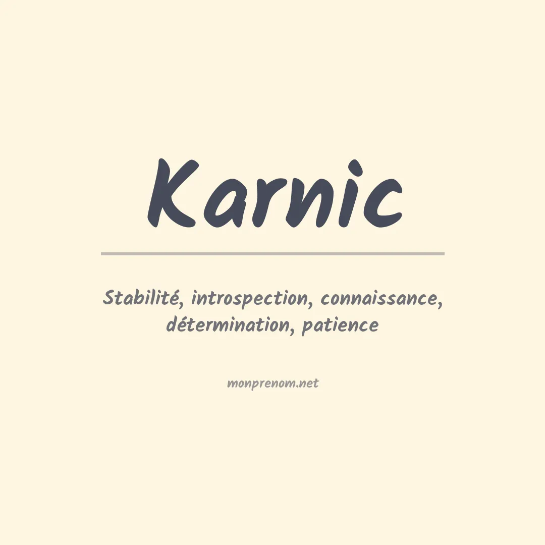Signification du prénom Karnic