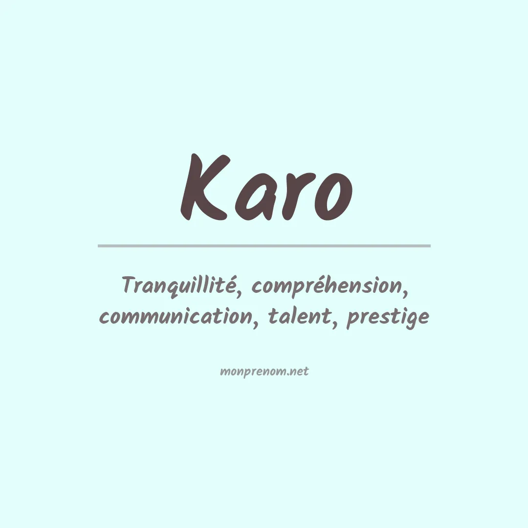 Prénom Karo