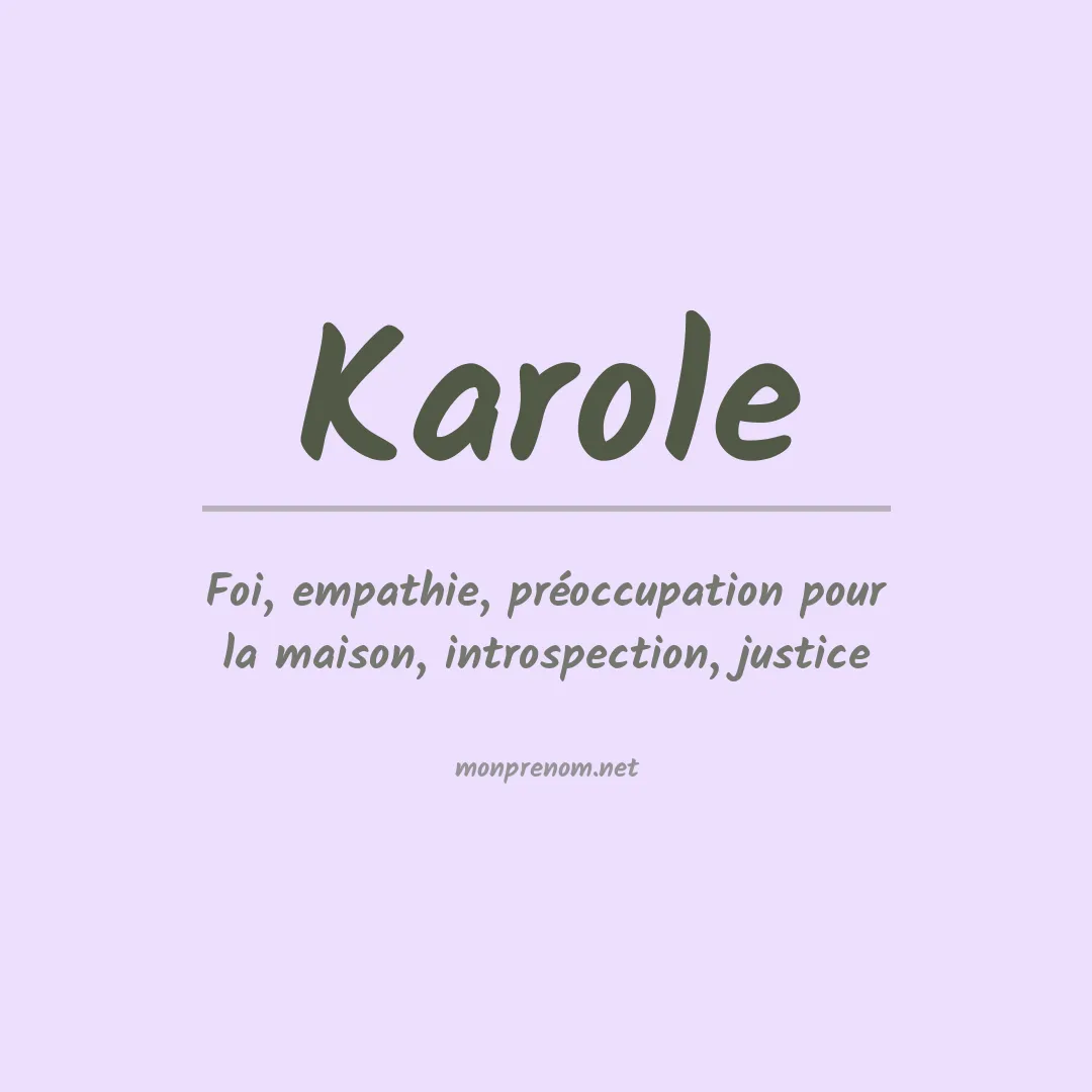 Prénom Karole