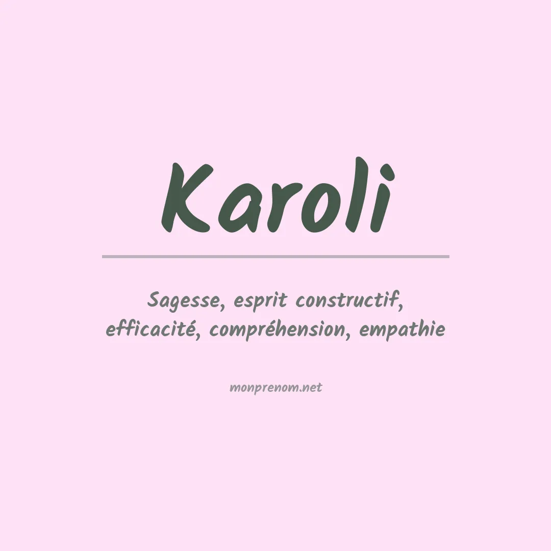 Prénom Karoli