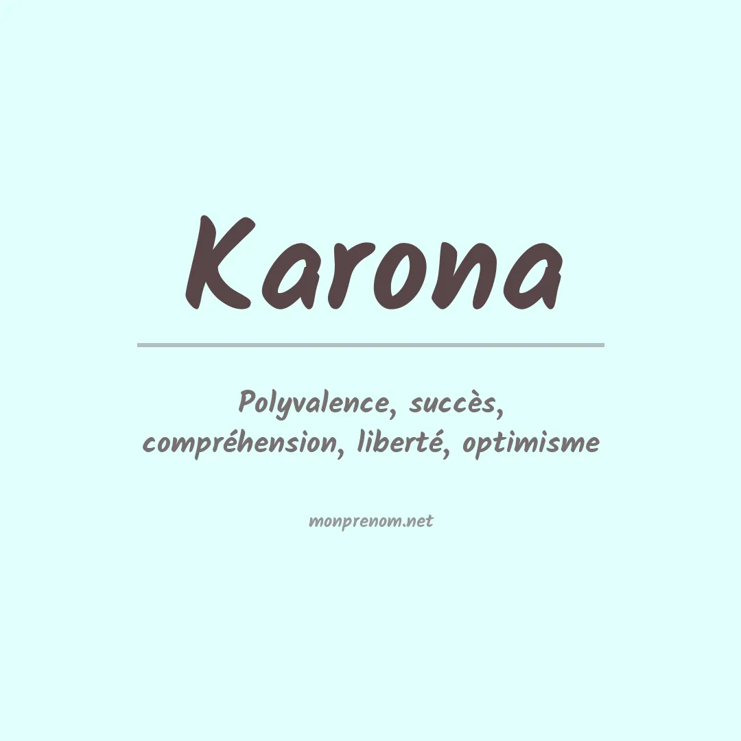 Signification du prénom Karona