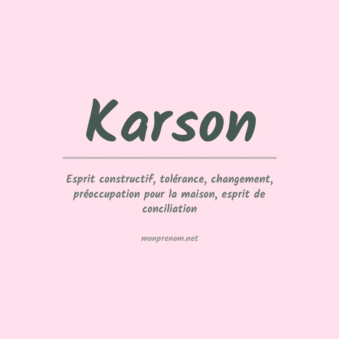Prénom Karson