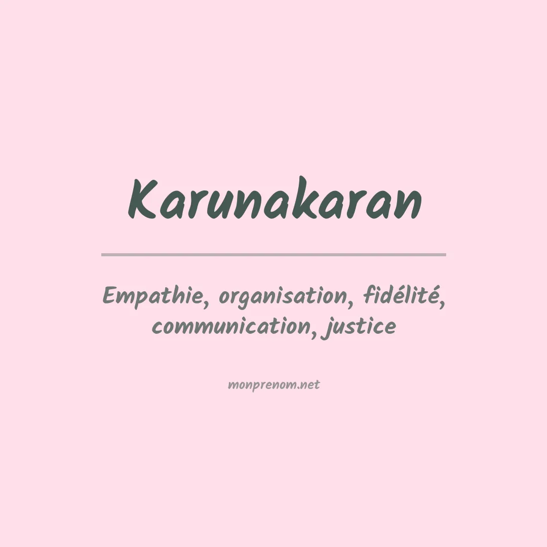 Signification du prénom Karunakaran