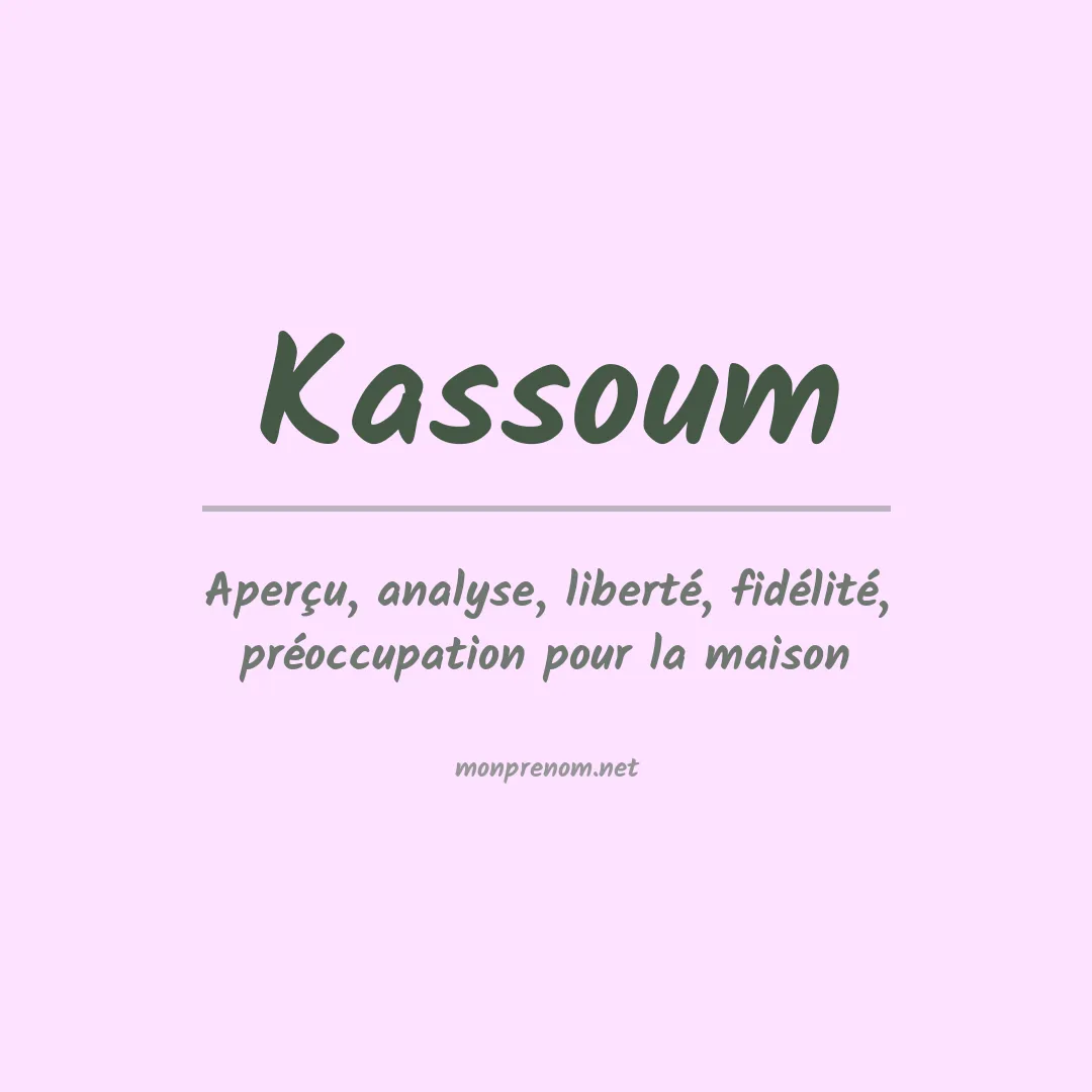 Prénom Kassoum