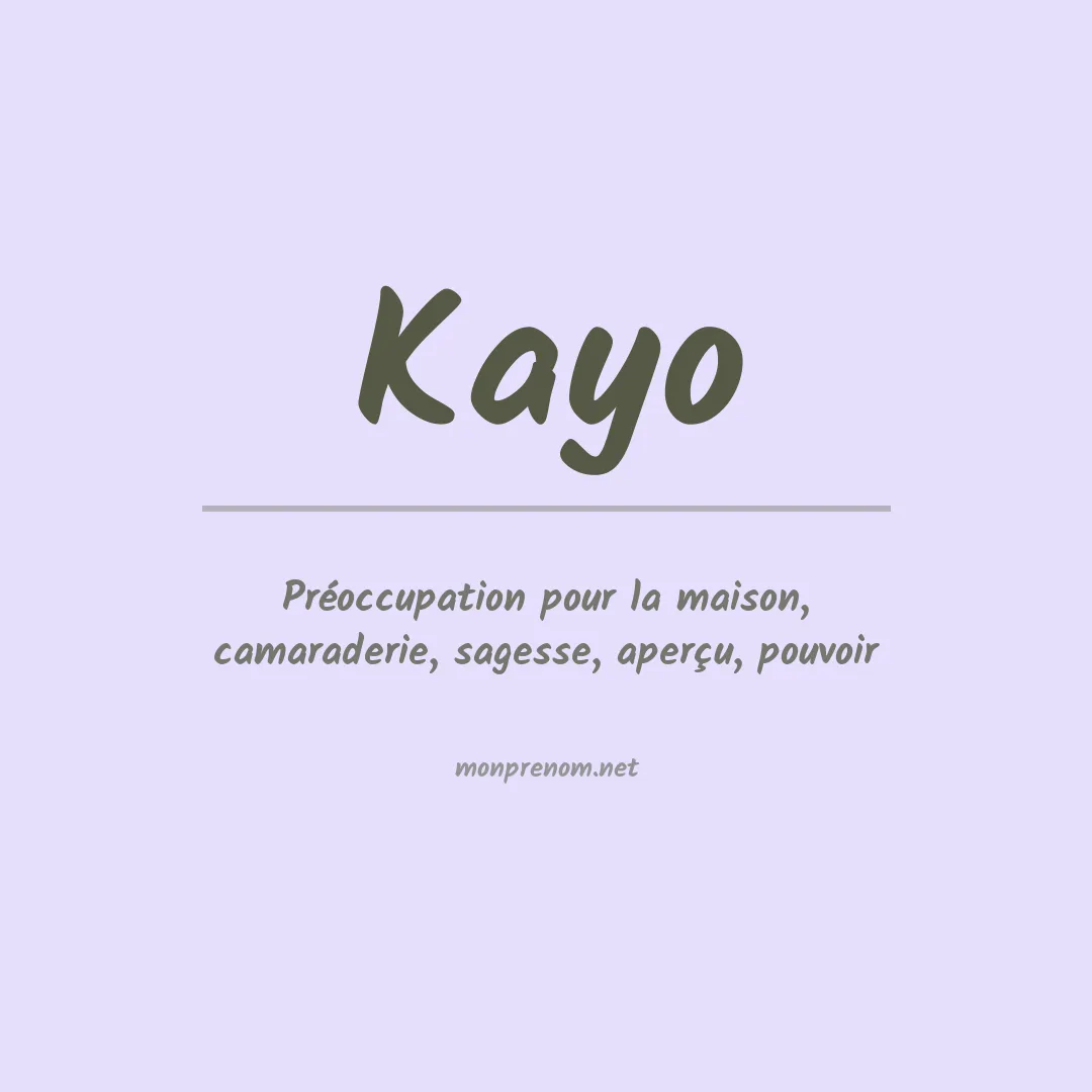 Prénom Kayo