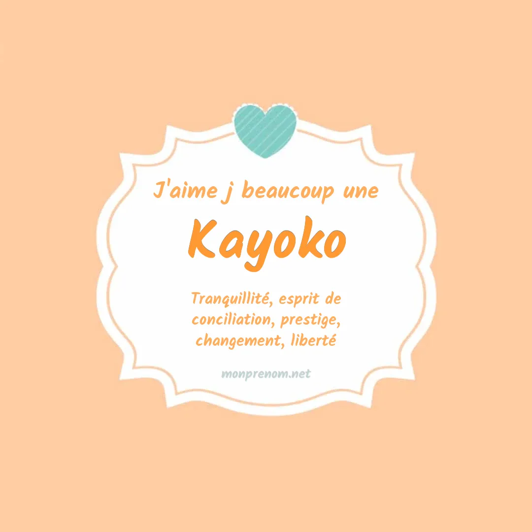 J'aime beaucoup Kayoko