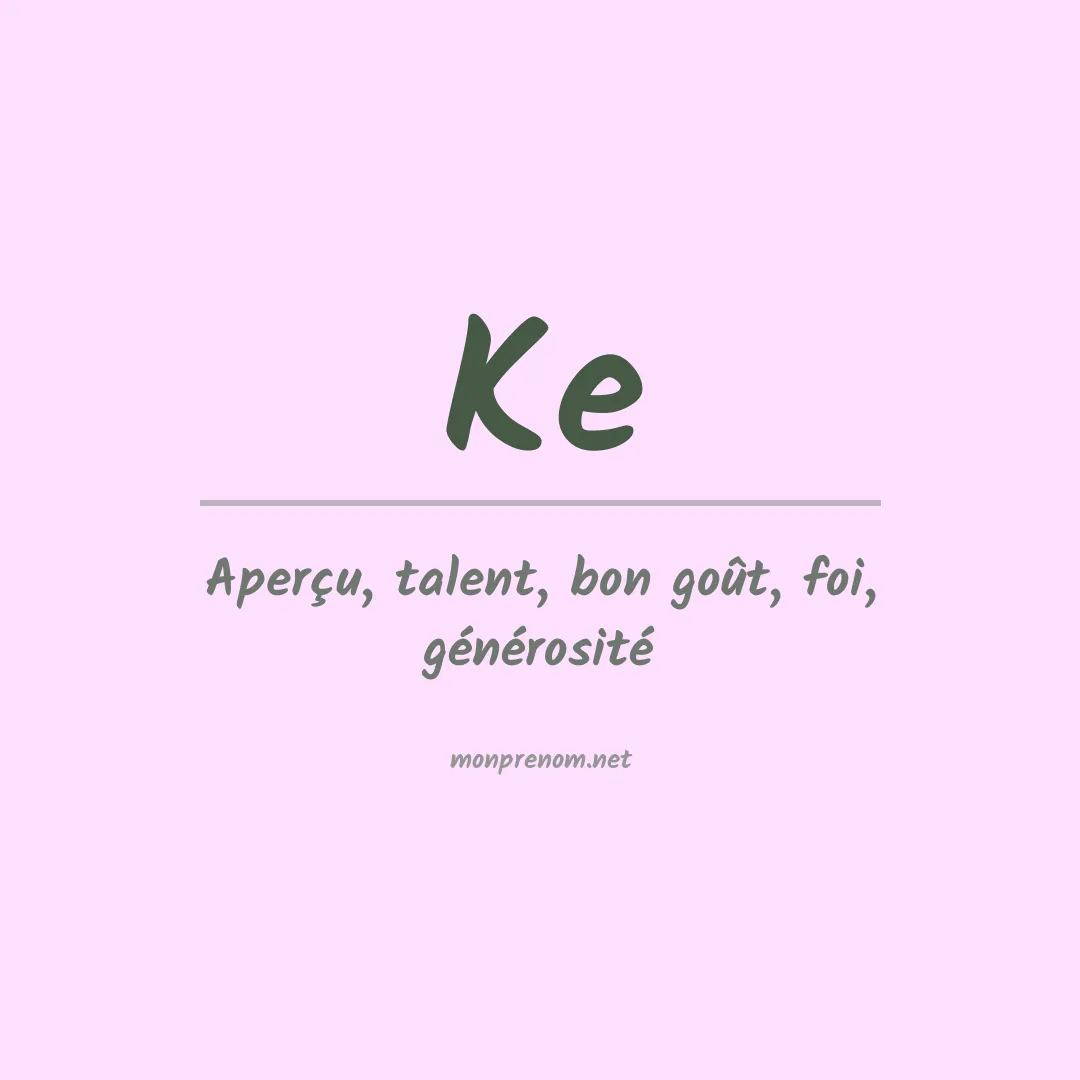Prénom Ke