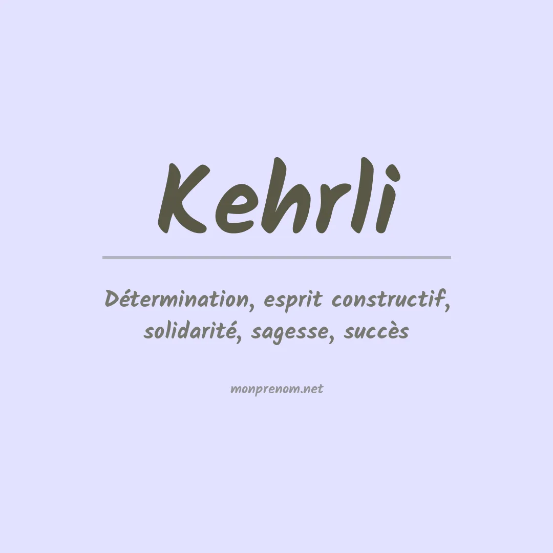 Prénom Kehrli